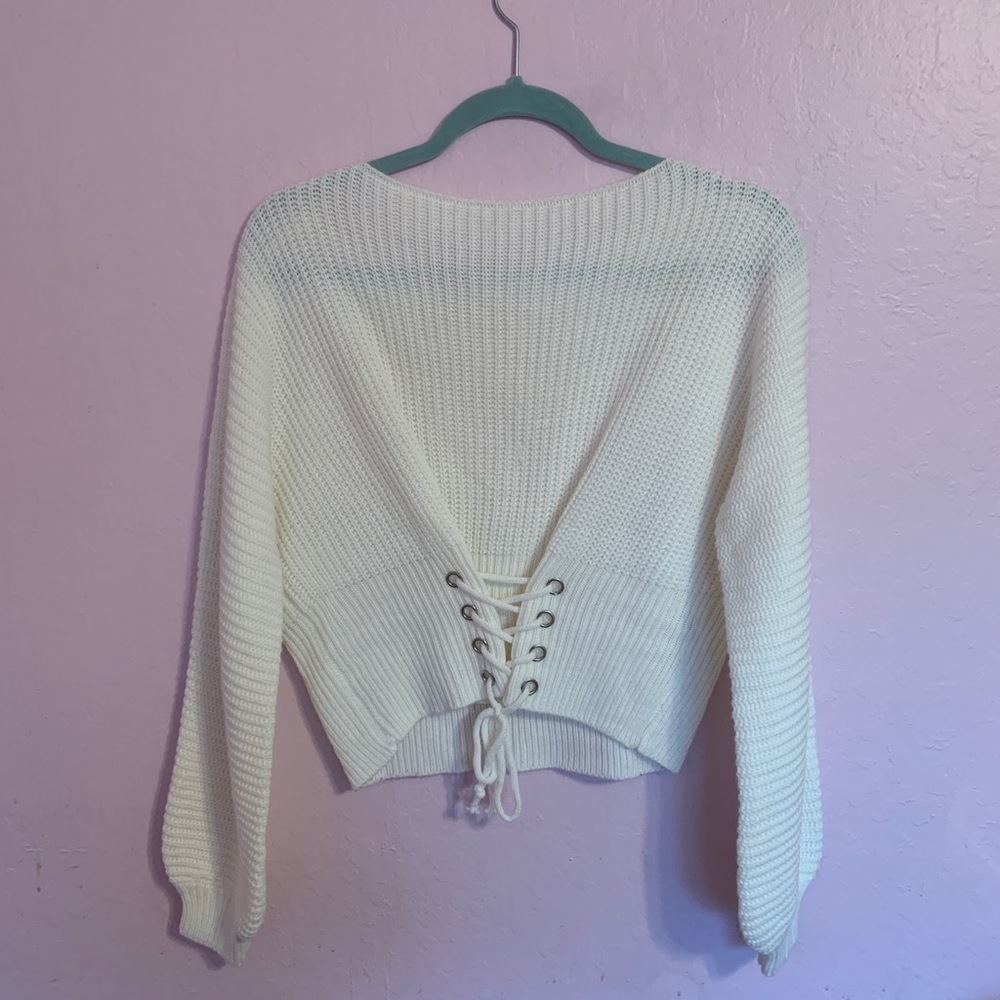 Free People reversible tie sweater